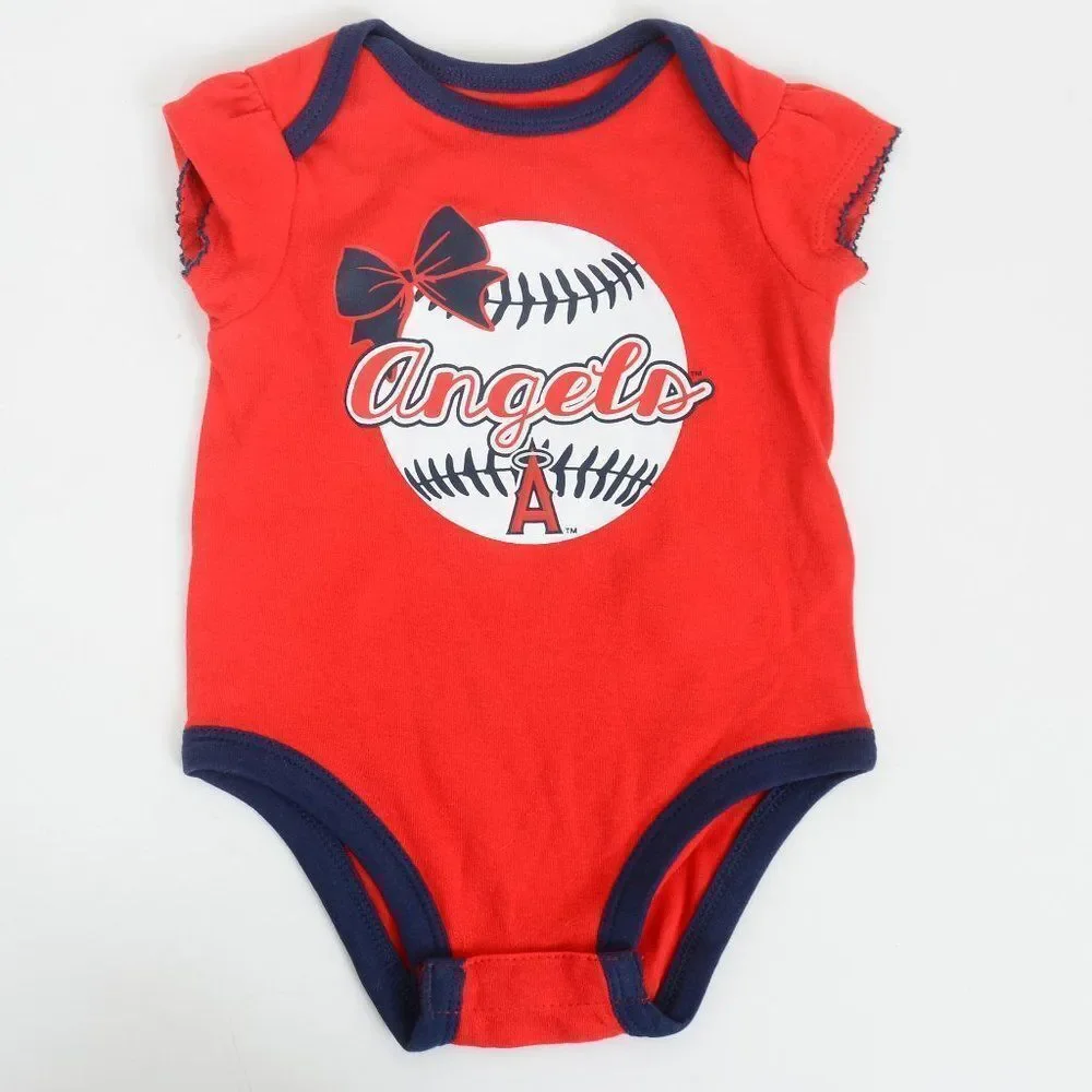 Los Angeles Angels Baseball MLB Girls Newborn & Infants Bodysuit Romper RED
